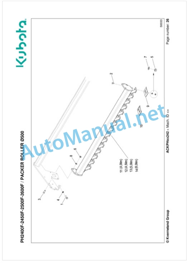 Kubota PH2400F-2450F-2500F-2600F Parts Manual PDF 3 Kubota PH2400F-2450F-2500F-2600F Parts Manual PDF-3
