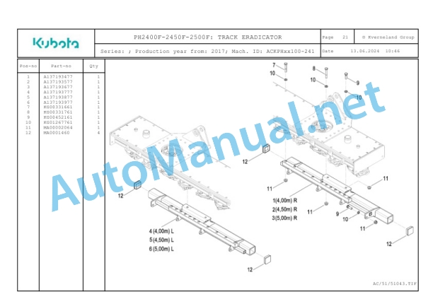 Kubota PH2400F-2450F-2500F Parts Manual PDF 3 Kubota PH2400F-2450F-2500F Parts Manual PDF-3