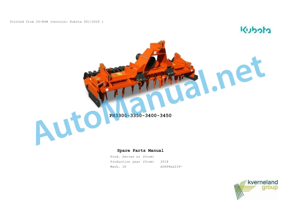 Kubota PH3300-3350-3400-3450 Parts Manual PDF 1 Kubota PH3300-3350-3400-3450 Parts Manual PDF