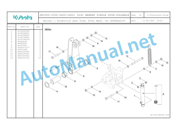 Kubota PH3300-3350-3400-3450 Parts Manual PDF 4 Kubota PH3300-3350-3400-3450 Parts Manual PDF-4