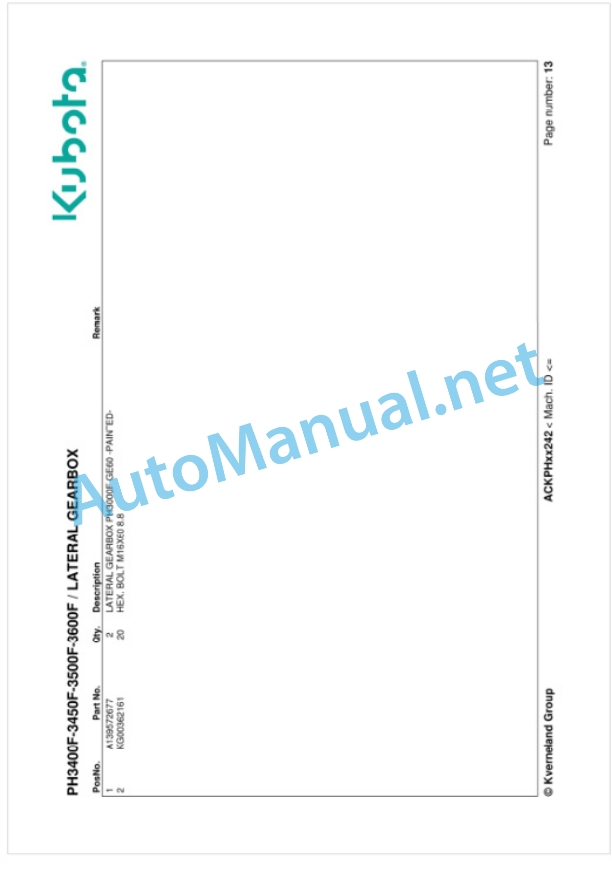 Kubota PH3400F-3450F-3500F-3600F Parts Manual PDF 2 Kubota PH3400F-3450F-3500F-3600F Parts Manual PDF-2
