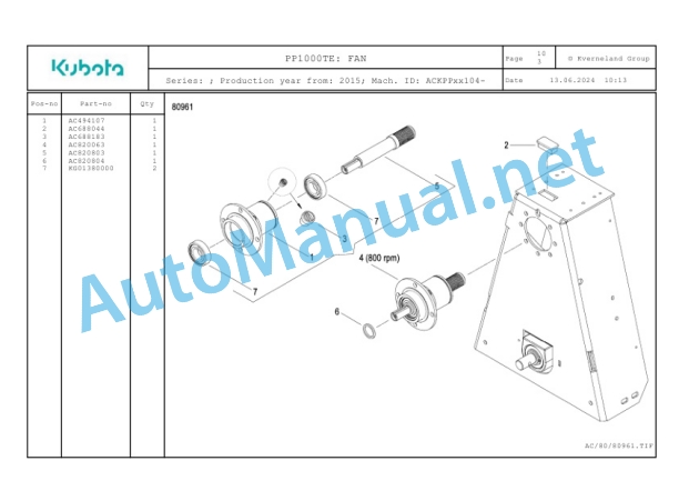 Kubota PP1000TE Parts Manual PDF 3 Kubota PP1000TE Parts Manual PDF-3