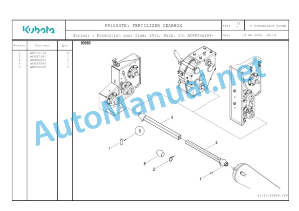 Kubota PP1000TE Parts Manual PDF 5 Kubota PP1000TE Parts Manual PDF-5