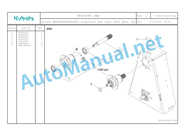 Kubota PP1001TF Parts Manual PDF 3 Kubota PP1001TF Parts Manual PDF-3