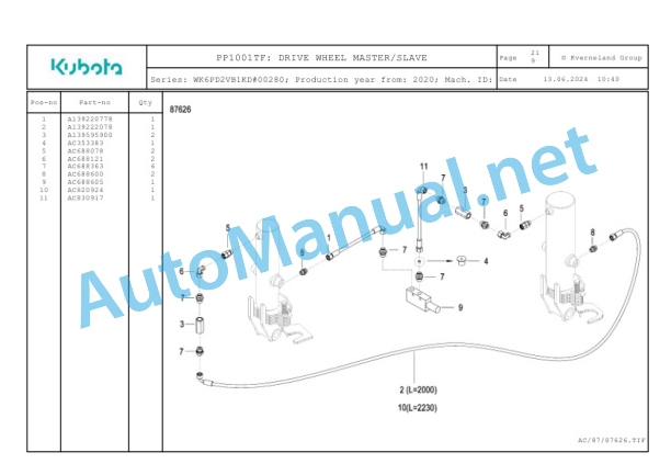 Kubota PP1001TF Parts Manual PDF 4 Kubota PP1001TF Parts Manual PDF-4