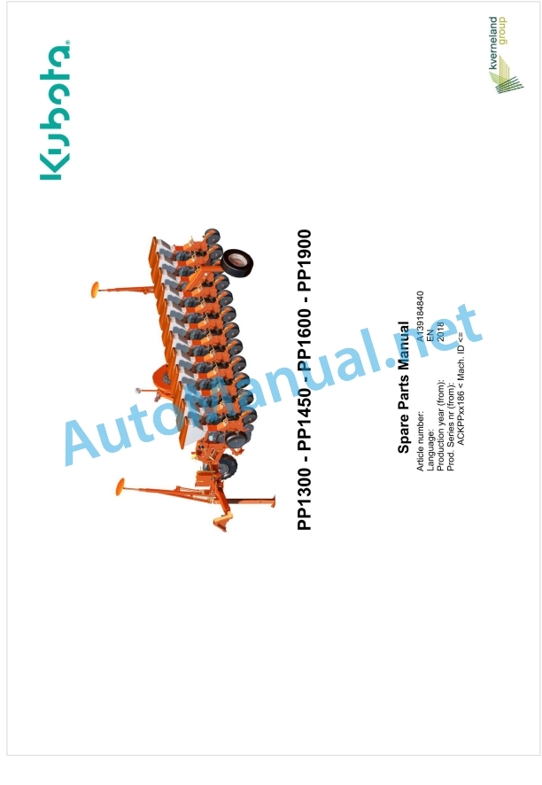 Kubota PP1300-PP1450-PP1600-PP1900 Parts Manual PDF 1 Kubota PP1300-PP1450-PP1600-PP1900 Parts Manual PDF