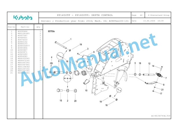 Kubota PP1450TF-PP1600TF Parts Manual PDF 2 Kubota PP1450TF-PP1600TF Parts Manual PDF-2