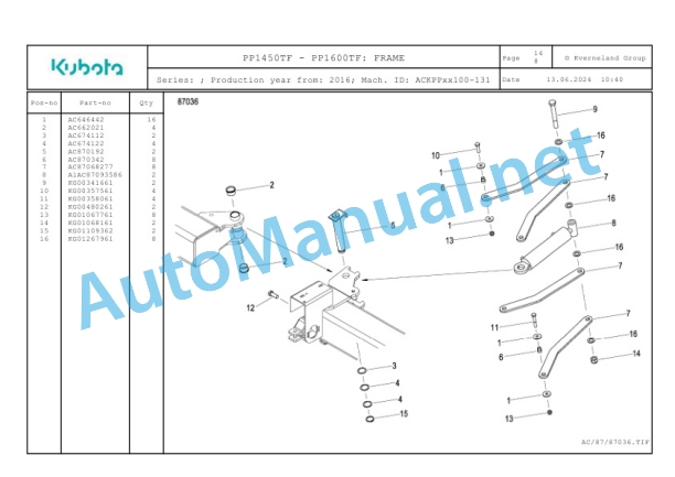 Kubota PP1450TF-PP1600TF Parts Manual PDF 4 Kubota PP1450TF-PP1600TF Parts Manual PDF-4