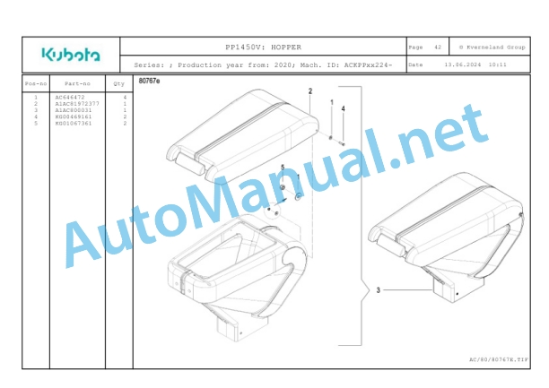 Kubota PP1450V Parts Manual PDF 2 Kubota PP1450V Parts Manual PDF-2