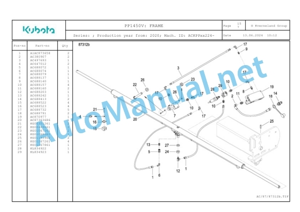 Kubota PP1450V Parts Manual PDF 4 Kubota PP1450V Parts Manual PDF-4