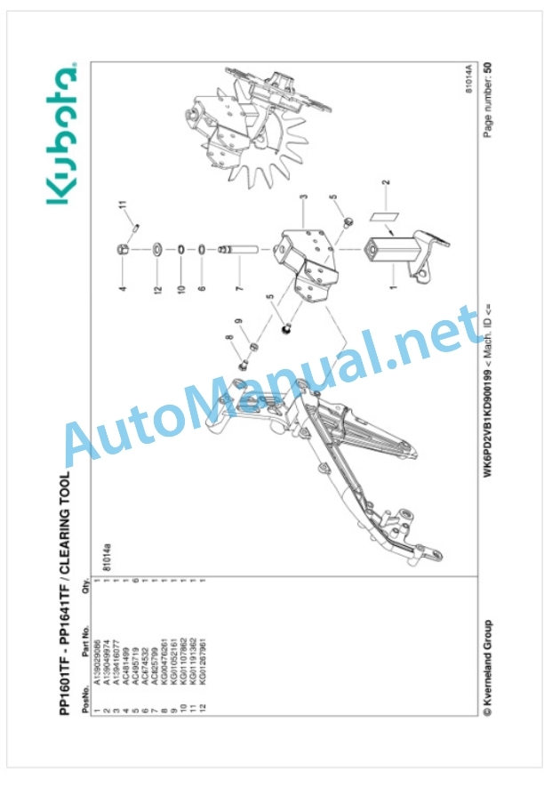Kubota PP1601TF, PP1641TF Parts Manual PDF 2 Kubota PP1601TF, PP1641TF Parts Manual PDF-2