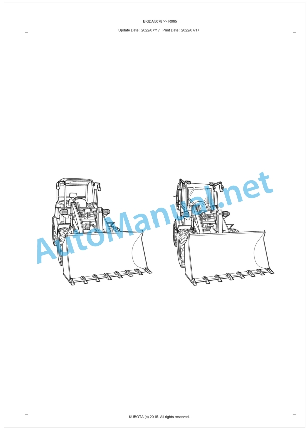 Kubota R065 Parts Manual PDF BKIDA5078 1 Kubota R065 Parts Manual PDF BKIDA5078