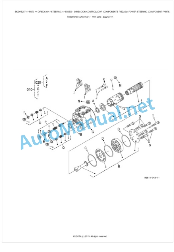 Kubota R070 Parts Manual PDF BKIDA5207 3 Kubota R070 Parts Manual PDF BKIDA5207-3