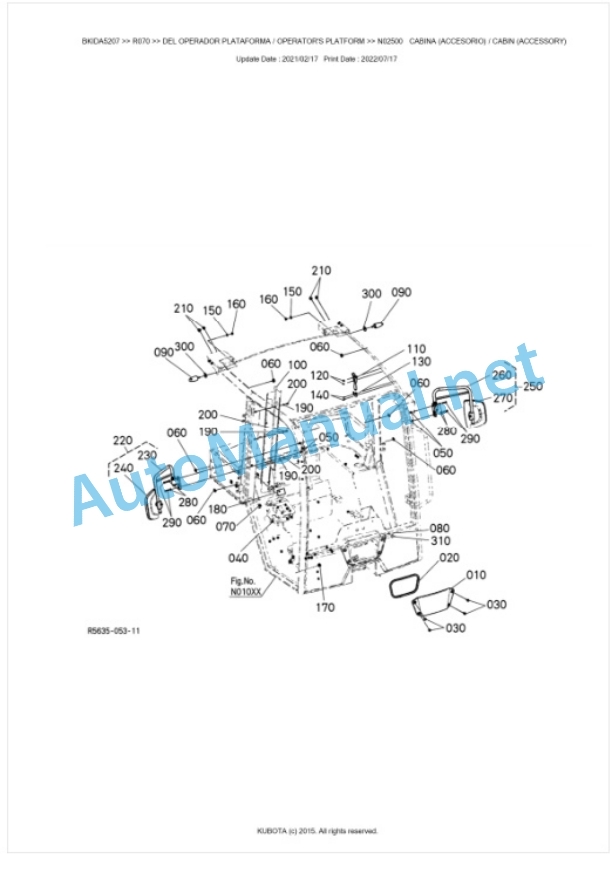 Kubota R070 Parts Manual PDF BKIDA5207 5 Kubota R070 Parts Manual PDF BKIDA5207-5