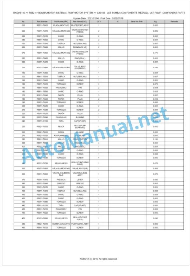 Kubota R082 Parts Manual PDF BKIDA5140 3 Kubota R082 Parts Manual PDF BKIDA5140-3