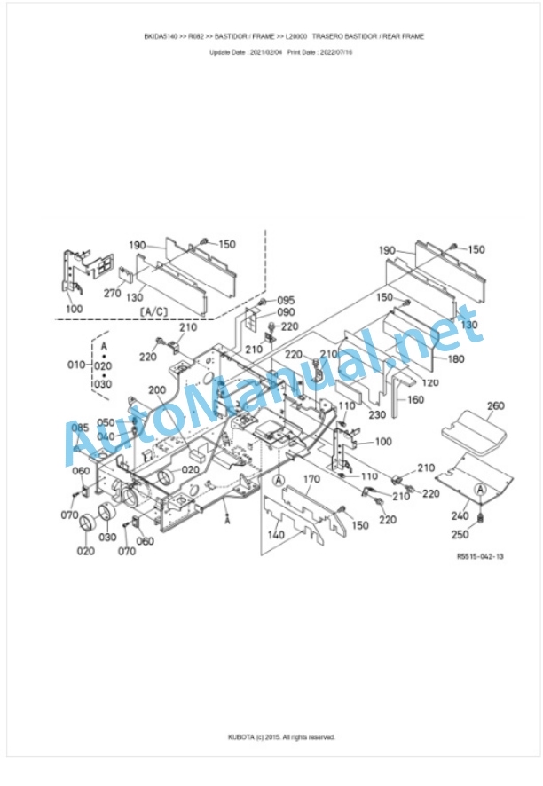 Kubota R082 Parts Manual PDF BKIDA5140 4 Kubota R082 Parts Manual PDF BKIDA5140-4