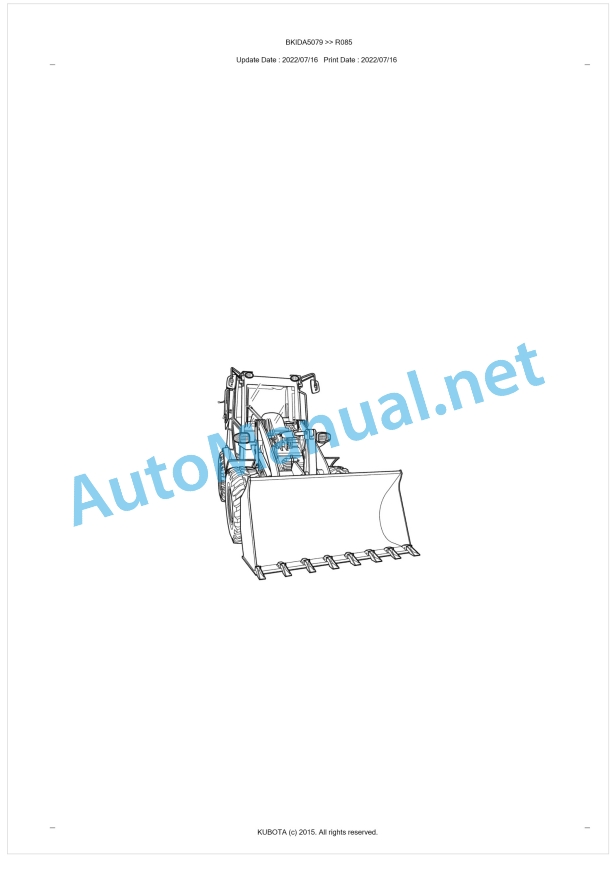 Kubota R085 Parts Manual PDF BKIDA5079 1 Kubota R085 Parts Manual PDF BKIDA5079