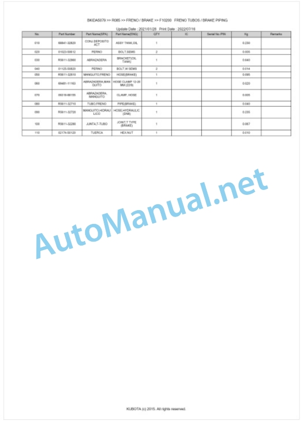 Kubota R085 Parts Manual PDF BKIDA5079 3 Kubota R085 Parts Manual PDF BKIDA5079-3