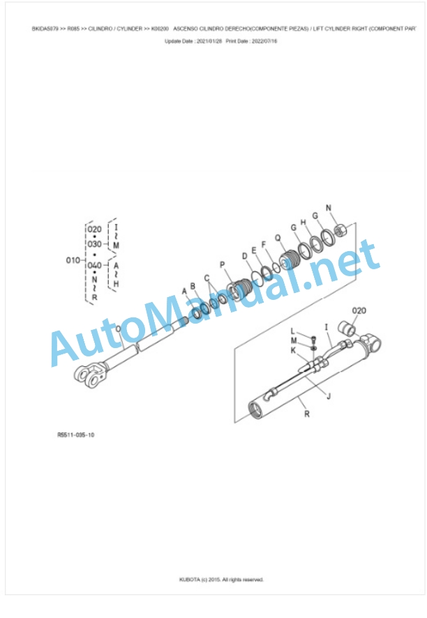 Kubota R085 Parts Manual PDF BKIDA5079 4 Kubota R085 Parts Manual PDF BKIDA5079-4