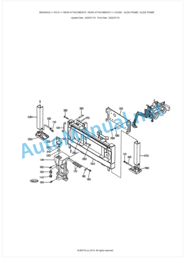 Kubota R310 Parts Manual PDF BKIDK0432 5 Kubota R310 Parts Manual PDF BKIDK0432-5
