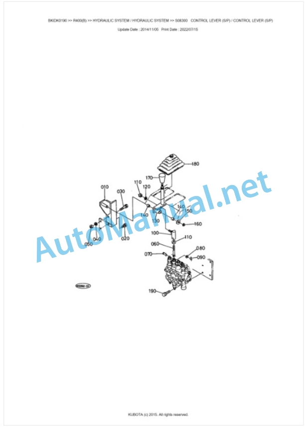 Kubota R400(B) Parts Manual PDF BKIDK0190 5 Kubota R400(B) Parts Manual PDF BKIDK0190-5