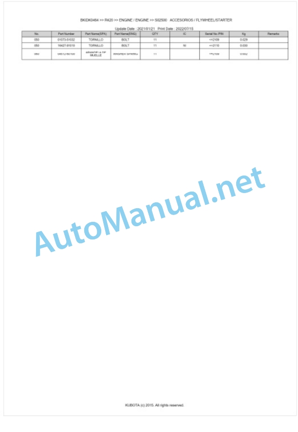 Kubota R420 Parts Manual PDF BKIDK0464 2 Kubota R420 Parts Manual PDF BKIDK0464-2