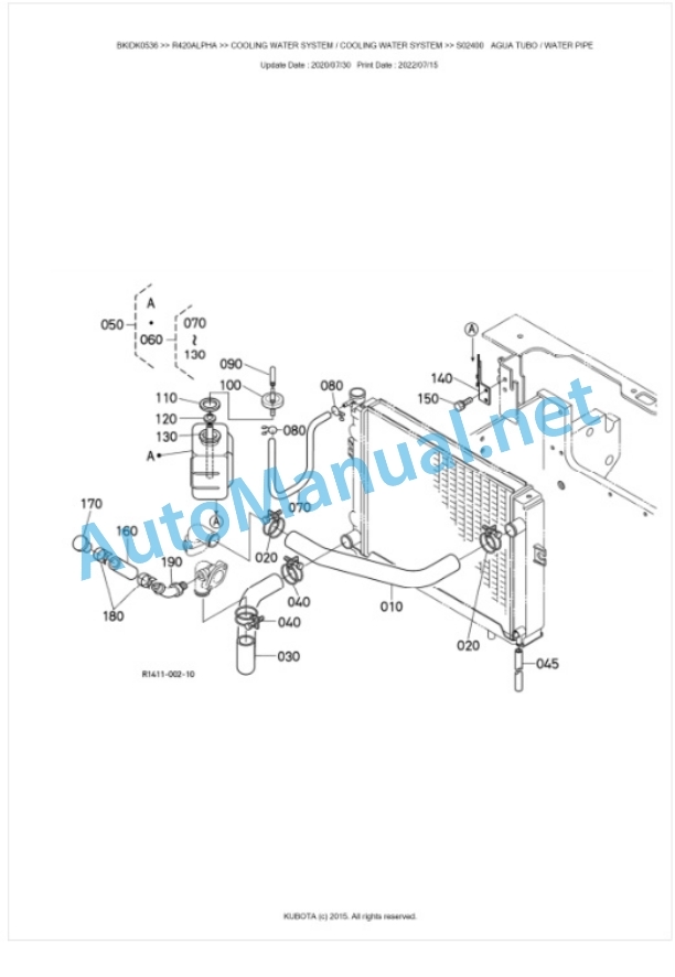 Kubota R420ALPHA Parts Manual PDF BKIDK0536 2 Kubota R420ALPHA Parts Manual PDF BKIDK0536-2