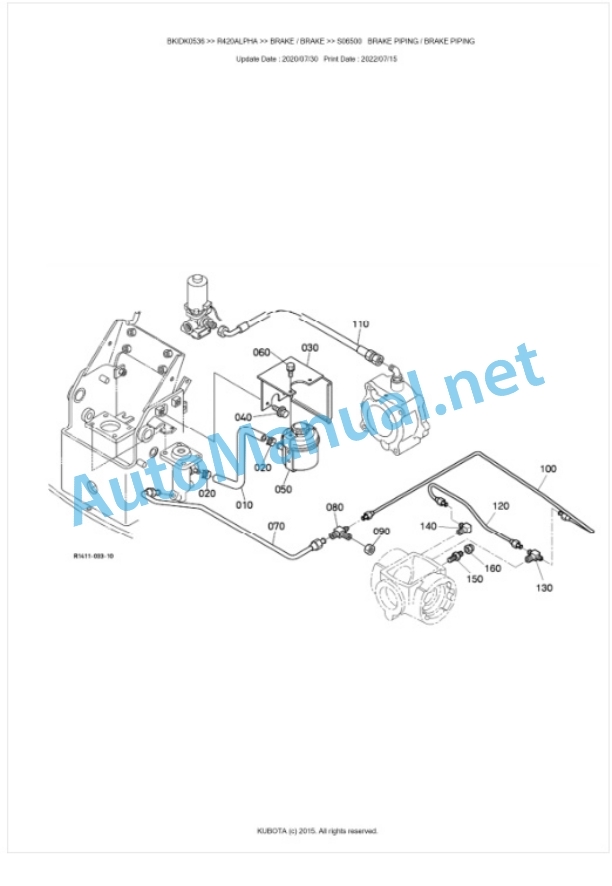 Kubota R420ALPHA Parts Manual PDF BKIDK0536 3 Kubota R420ALPHA Parts Manual PDF BKIDK0536-3