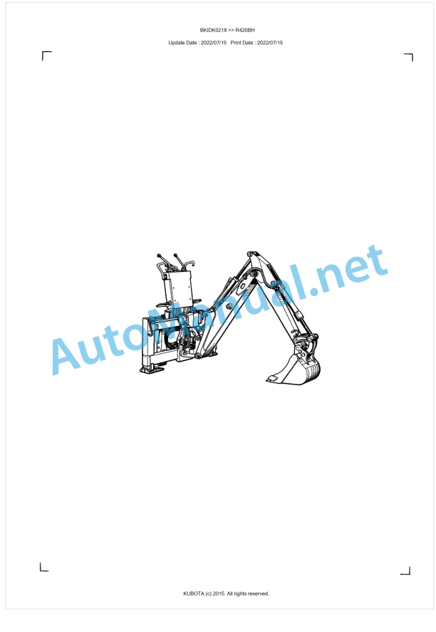 Kubota R420BH Parts Manual PDF BKIDK0218 1 Kubota R420BH Parts Manual PDF BKIDK0218
