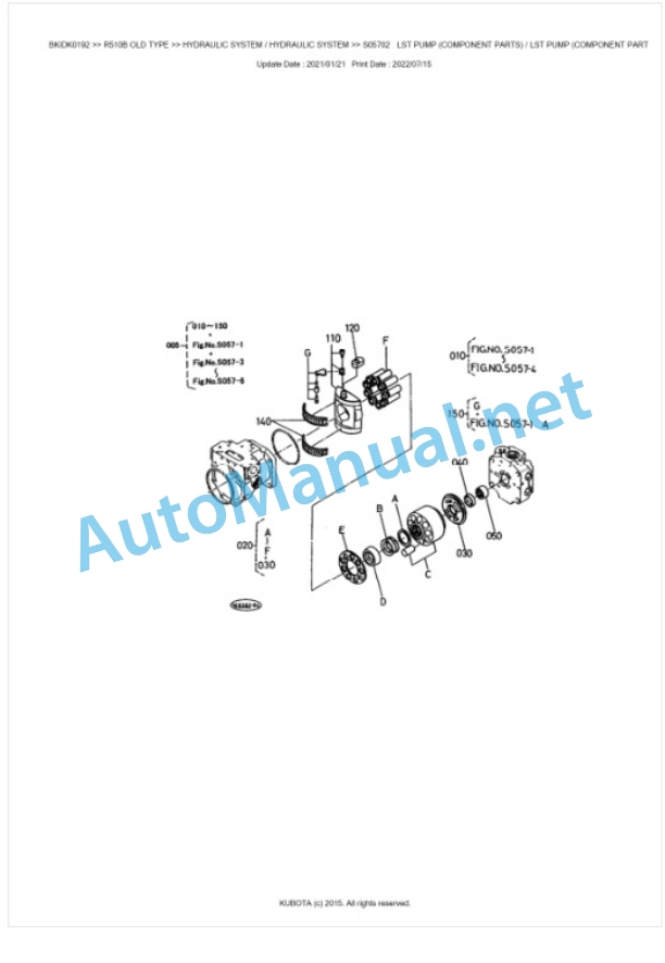 Kubota R510B OLD TYPE Parts Manual PDF BKIDK0192 2 Kubota R510B OLD TYPE Parts Manual PDF BKIDK0192-2