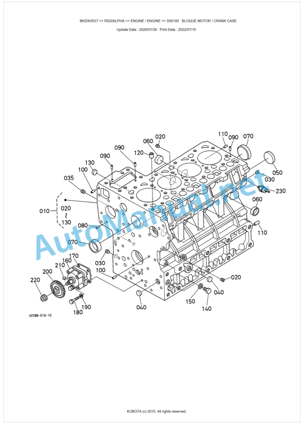Kubota R520ALPHA Parts Manual PDF BKIDK0537 1 Kubota R520ALPHA Parts Manual PDF BKIDK0537