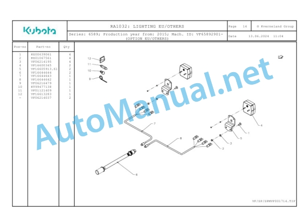 Kubota RA1032 Parts Manual PDF 5 Kubota RA1032 Parts Manual PDF-5