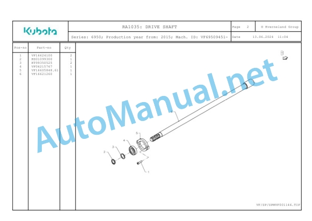 Kubota RA1035 Parts Manual PDF 2 Kubota RA1035 Parts Manual PDF-2