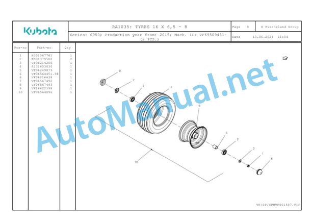 Kubota RA1035 Parts Manual PDF 3 Kubota RA1035 Parts Manual PDF-3