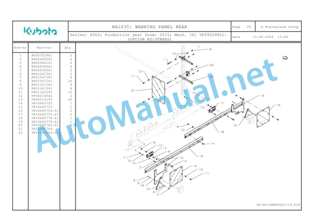 Kubota RA1035 Parts Manual PDF 5 Kubota RA1035 Parts Manual PDF-5
