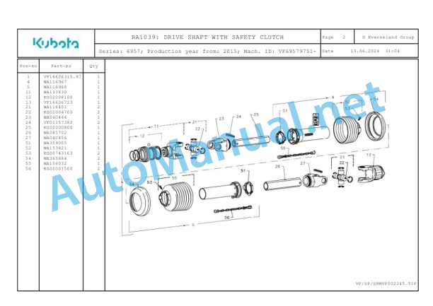 Kubota RA1039 Parts Manual PDF 2 Kubota RA1039 Parts Manual PDF-2