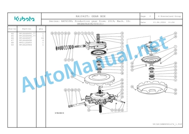 Kubota RA1042T Parts Manual PDF 2 Kubota RA1042T Parts Manual PDF-2