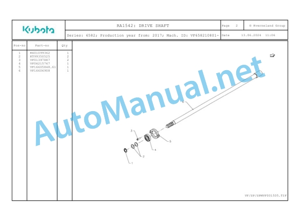 Kubota RA1542 Parts Manual PDF 2 Kubota RA1542 Parts Manual PDF-2