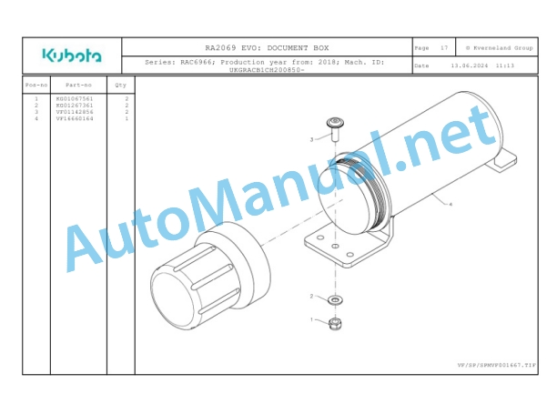 Kubota RA2069 EVO Parts Manual PDF 3 Kubota RA2069 EVO Parts Manual PDF-3