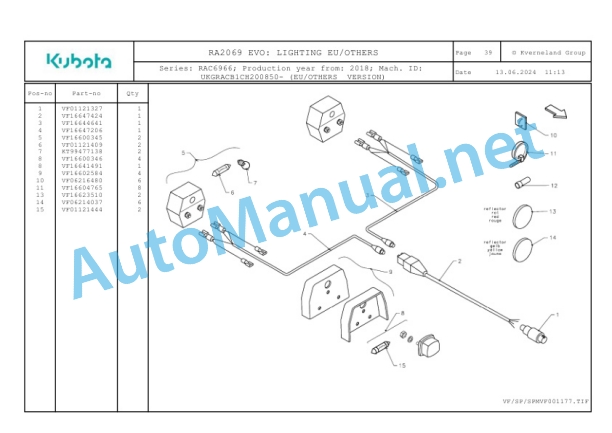 Kubota RA2069 EVO Parts Manual PDF 5 Kubota RA2069 EVO Parts Manual PDF-5