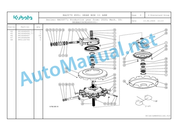 Kubota RA2070 EVO Parts Manual PDF 2 Kubota RA2070 EVO Parts Manual PDF-2