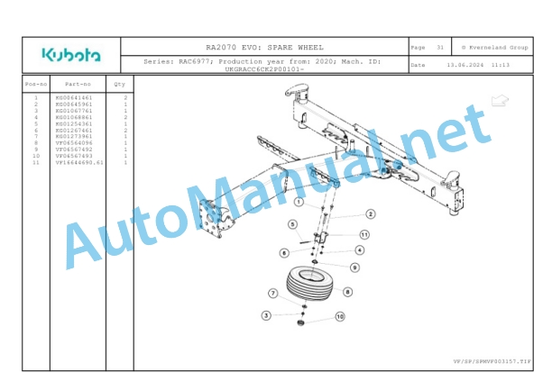 Kubota RA2070 EVO Parts Manual PDF 4 Kubota RA2070 EVO Parts Manual PDF-4