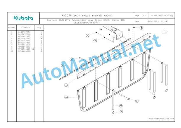 Kubota RA2070 EVO Parts Manual PDF 5 Kubota RA2070 EVO Parts Manual PDF-5