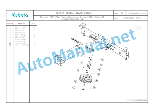 Kubota RA2070 VARIO Parts Manual PDF 4 Kubota RA2070 VARIO Parts Manual PDF-4