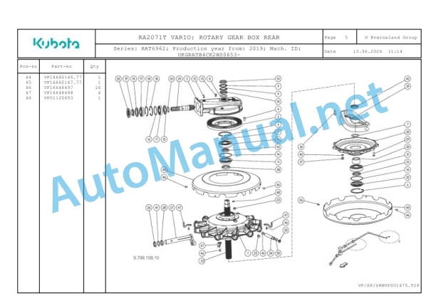 Kubota RA2071T VARIO Parts Manual PDF 2 Kubota RA2071T VARIO Parts Manual PDF-2