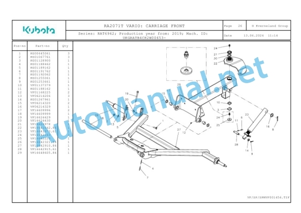 Kubota RA2071T VARIO Parts Manual PDF 4 Kubota RA2071T VARIO Parts Manual PDF-4