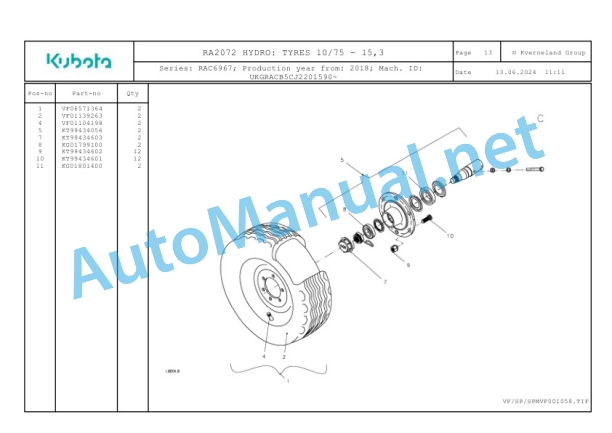 Kubota RA2072 HYDRO Parts Manual PDF 3 Kubota RA2072 HYDRO Parts Manual PDF-3