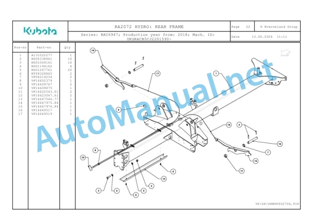 Kubota RA2072 HYDRO Parts Manual PDF 4 Kubota RA2072 HYDRO Parts Manual PDF-4
