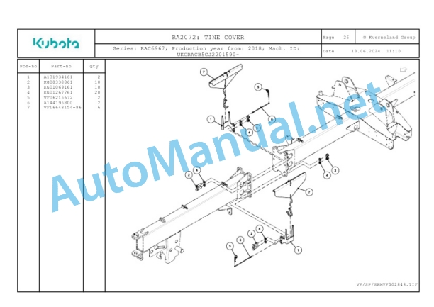 Kubota RA2072 Parts Manual PDF 4 Kubota RA2072 Parts Manual PDF-4