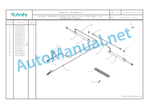Kubota RA2076 Parts Manual PDF 3 Kubota RA2076 Parts Manual PDF-3